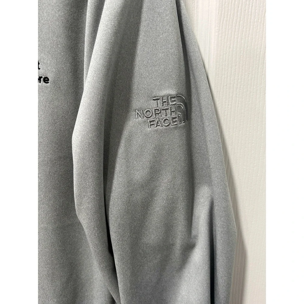 The North Face‎ Branded Quarter 1/4 Zip Pullover Gray Sz Large Mens
